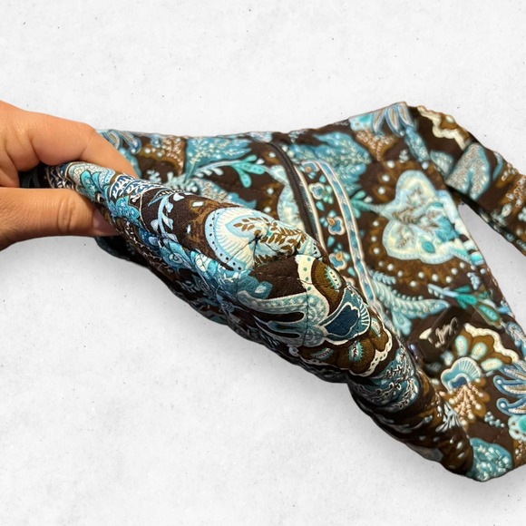 Vera‎ Bradley Mini Hipster Java Blue Brown Teal Retired Print Cross-Body Purse - Picture 6 of 9